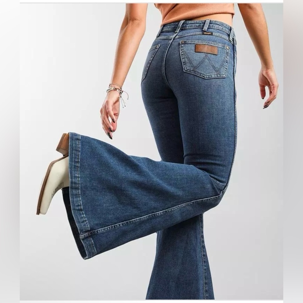 Wrangler Blue Flare & Wide Leg Jeans